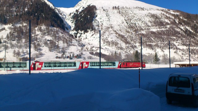 Glacier Express tussen Oberwald en Ulrichen